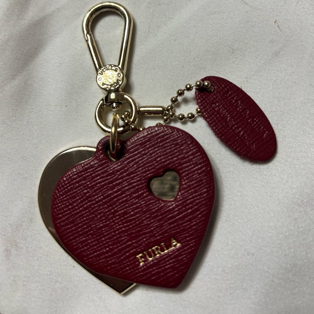 Furla Red and Gold Heart Key Holder